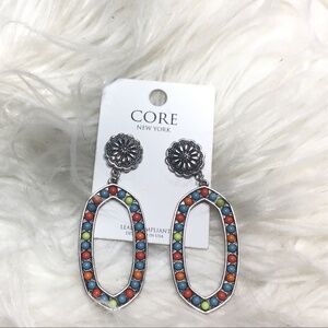Oval multi colored earrings.
